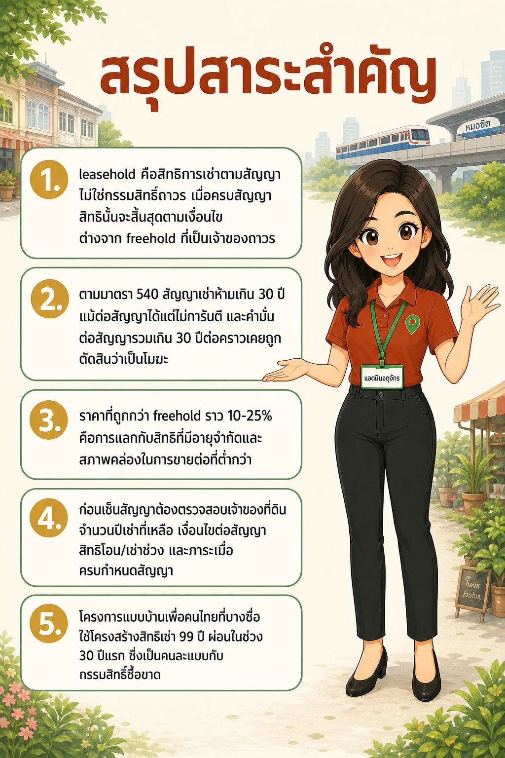 อินโฟกราฟิกสรุปข้อมูล คอนโด leasehold บางซื่อ ต่างจากซื้อขาดอย่างไร ก่อนเซ็นต้องรู้