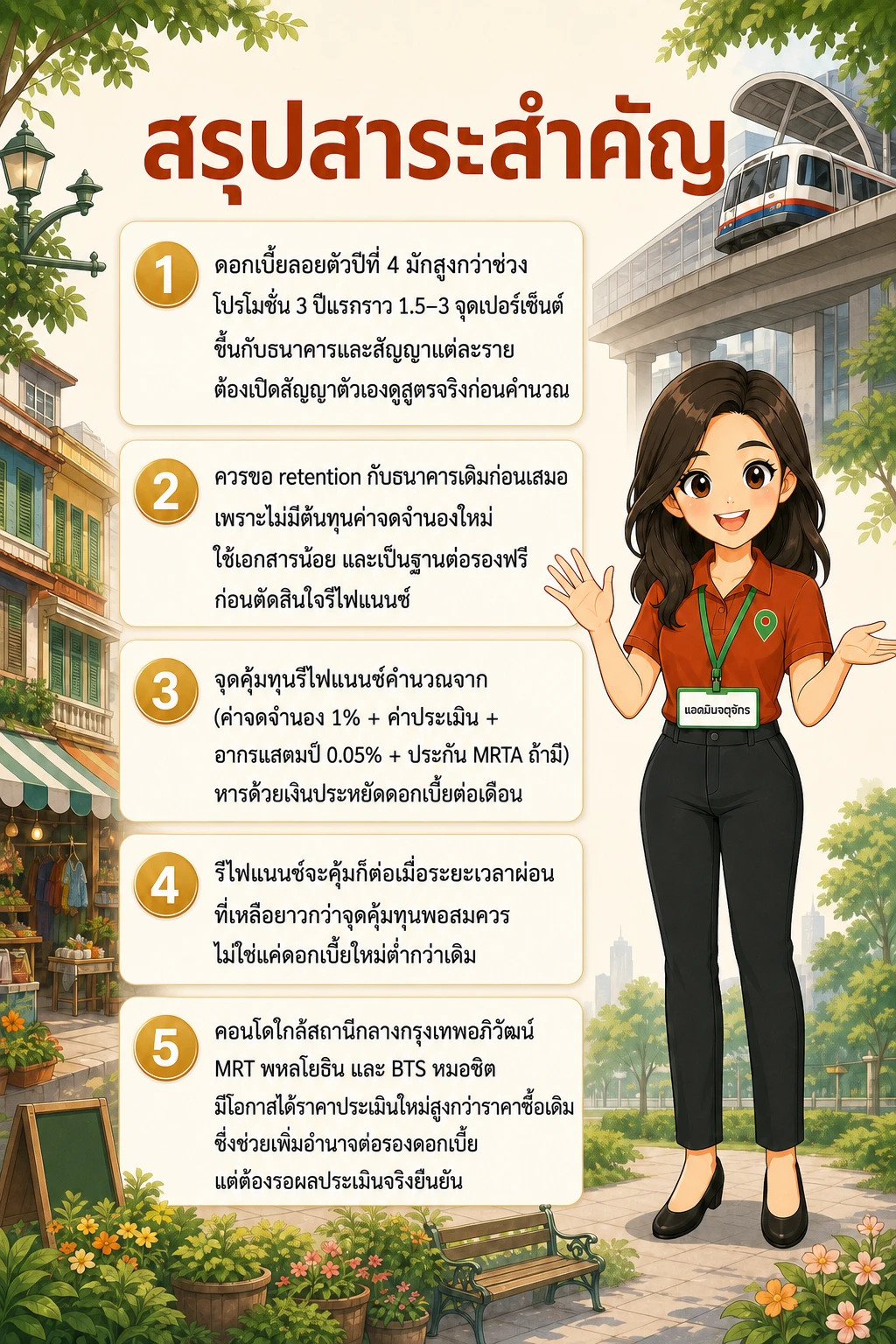อินโฟกราฟิกสรุปข้อมูล รีไฟแนนซ์คอนโดจตุจักรหลังครบ 3 ปี ลดดอกได้จริงแค่ไหน คุ้มหรือไม่