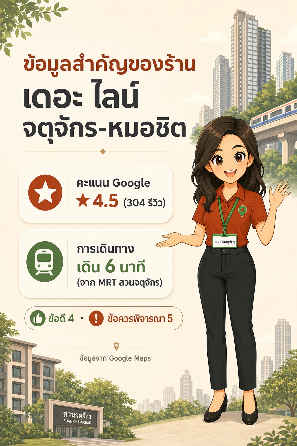 อินโฟกราฟิกสรุปข้อมูล รีวิว The Line จตุจักร หมอชิต ตึกเดียว 43 ชั้น เดิน BTS กี่นาที คุ้มไหม