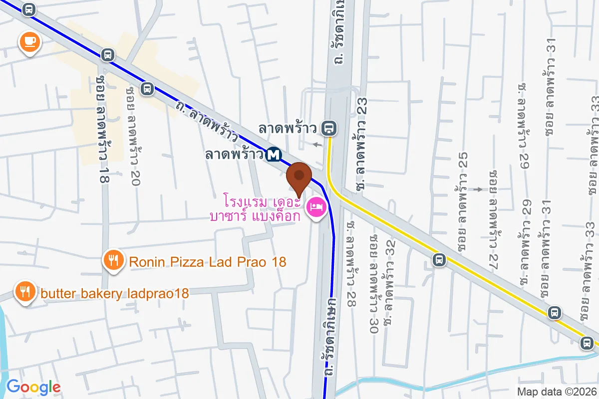 แผนที่เส้นทางเดินจากMRT พหลโยธินไปวิสซ์ดอม อเวนิว รัชดา-ลาดพร้าว ย่านจตุจักร