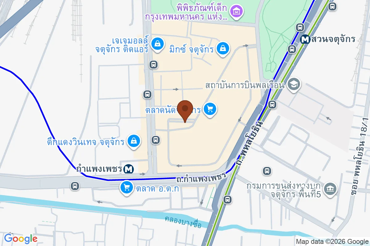 แผนที่ตำแหน่งJackie a al Carte แจ็คกี้เป็ดย่าง&หมูกรอบ สวนจตุจักร