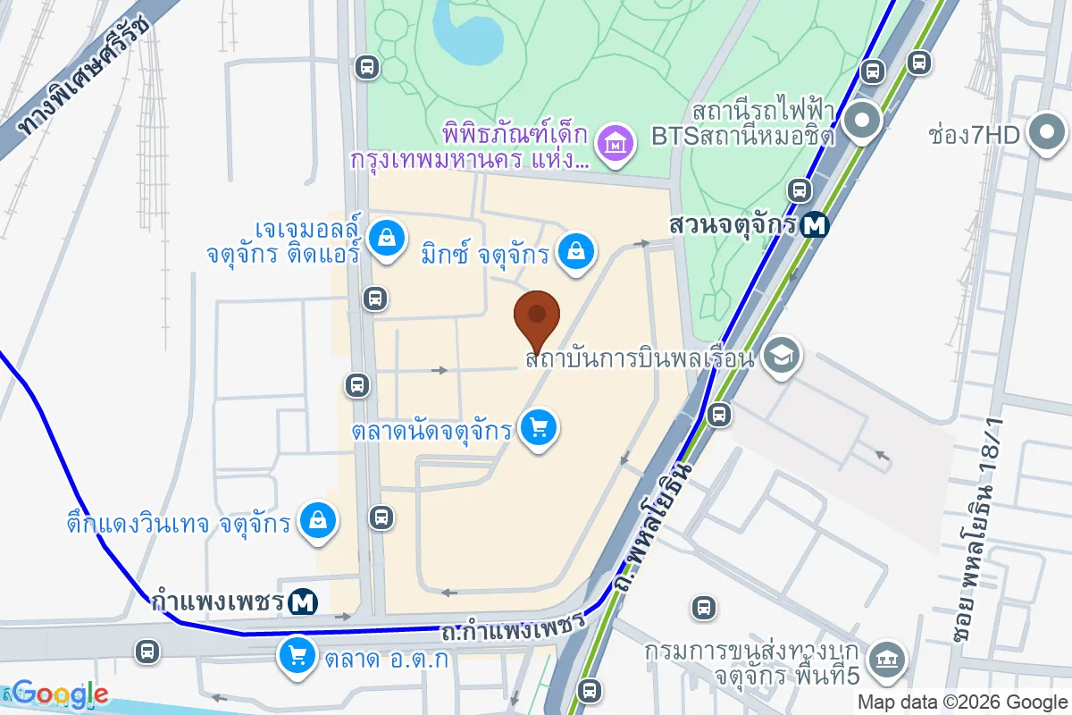 แผนที่ตำแหน่งตลาดต้นไม้จตุจักร