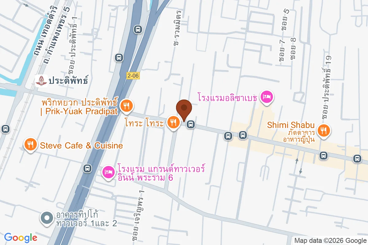 แผนที่ตำแหน่งนมสด พระนคร สาขาประดิพัทธ์ 生乳プラナコーン